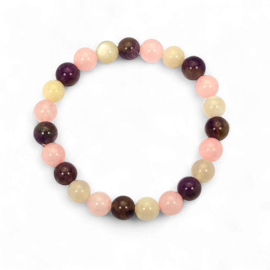 Multicolored good sleep bracelet on a white background
