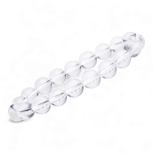 crystal quartz bracelet on a white background