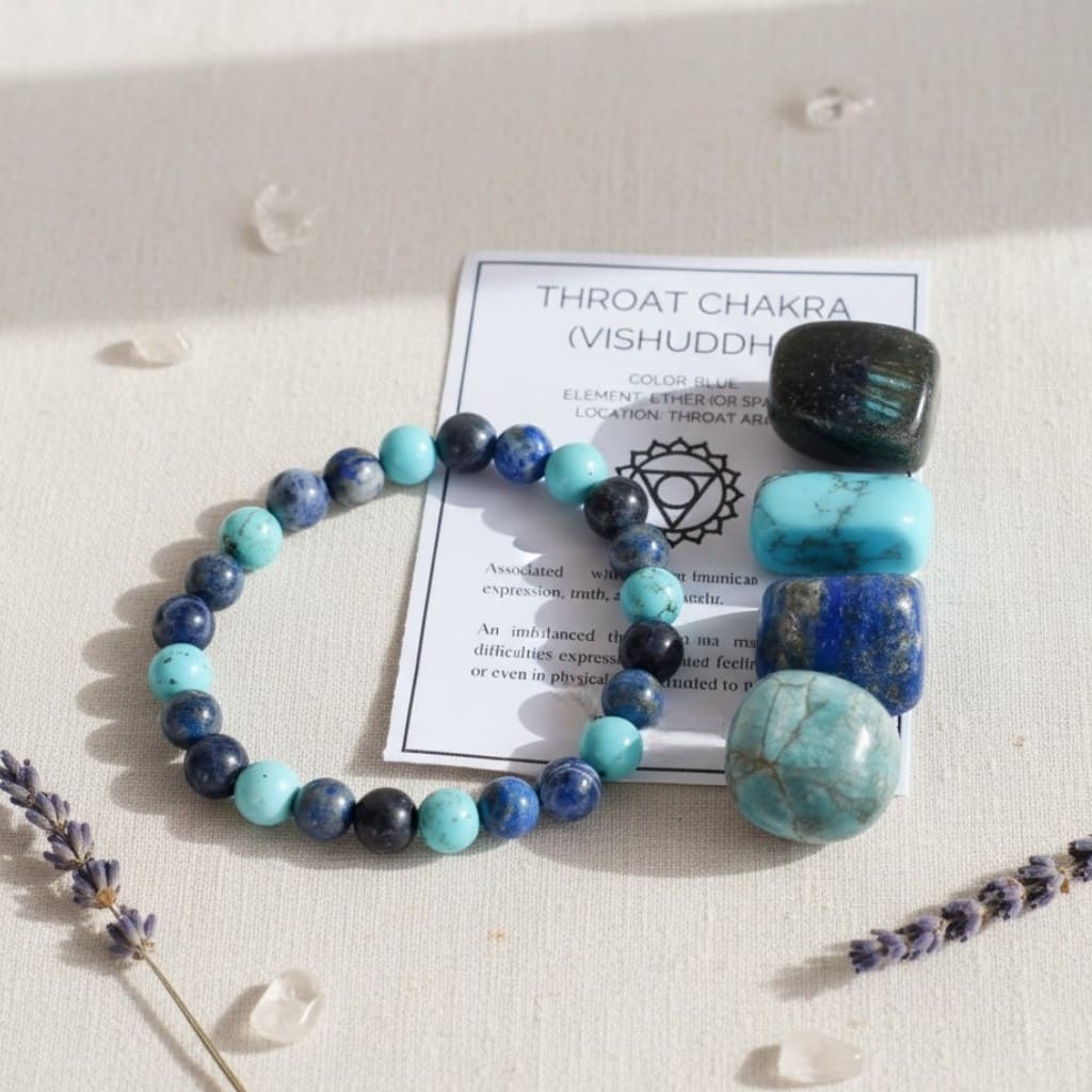 Throat Chakra Crystal Stones Kit – Boost Communication & Confidence