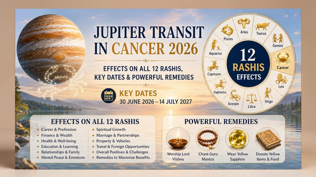 Jupiter Transit in Cancer 2026 (Guru Gochar): Effects on All 12 Rashis, Key Dates & Powerful Remedies