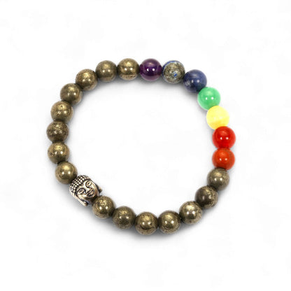 7 Chakra Bracelet with Pyrite – Money & Abundance