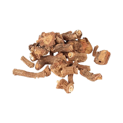 Heap of anantmool jadi roots on a white background