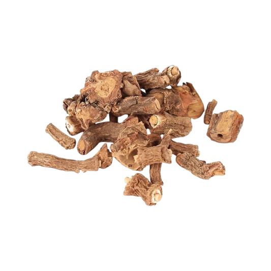 Heap of anantmool jadi roots on a white background