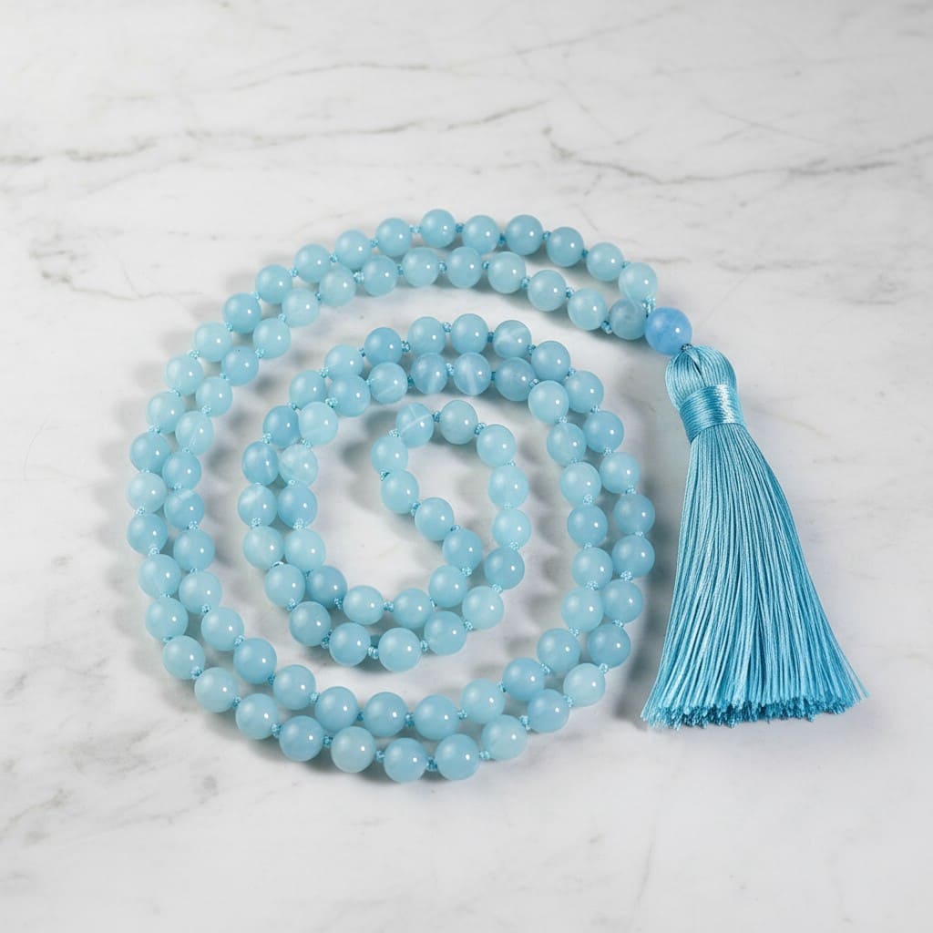 Aquamarine Mala (108 Beads)