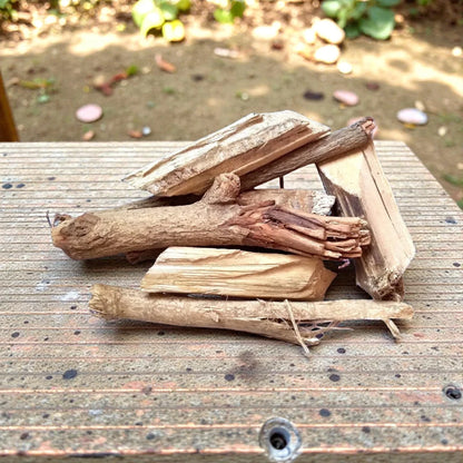 Arandmool jadi on a wooden surface with a natural outdoor background