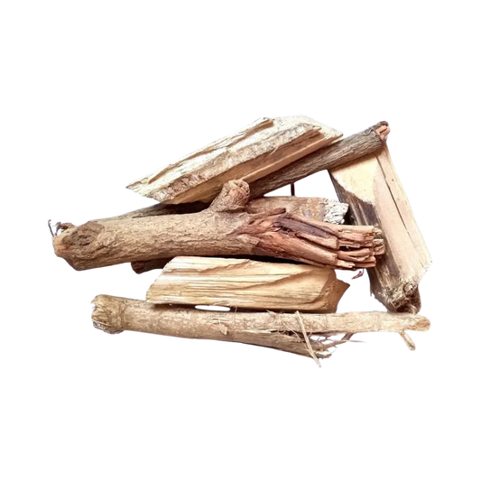 Stack of arandmool root on a white background