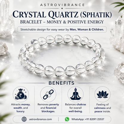 Crystal Quartz Sphatik Bracelet – Money & Positive Energy