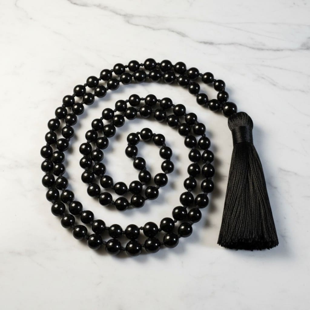 Black Tourmaline Mala (108 Beads) Necklace