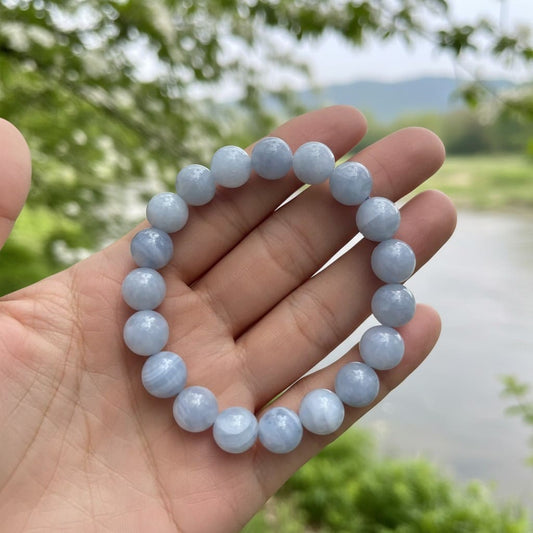 Blue Lace Agate Bracelet – Gives Calmness & Stress Relief