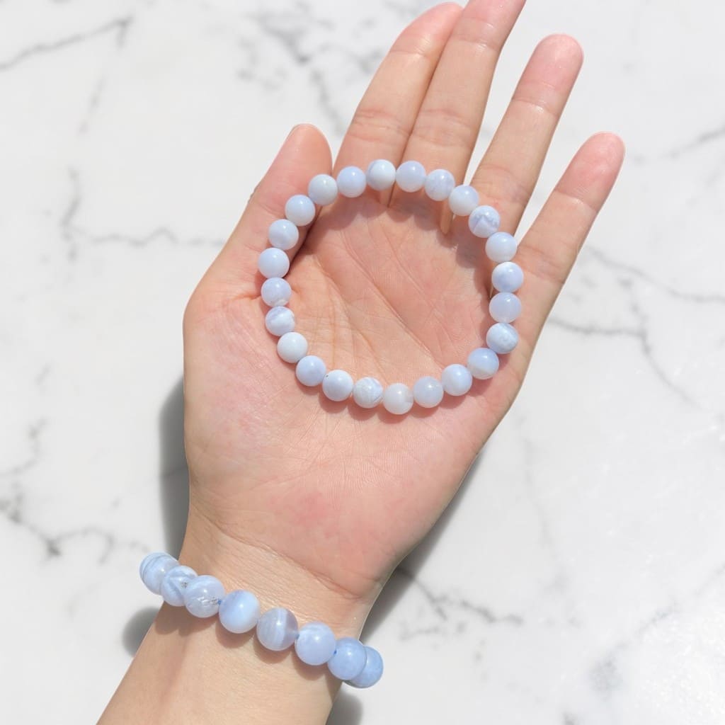 Blue Lace Agate Bracelet – Gives Calmness & Stress Relief