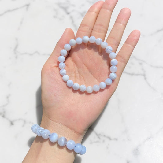 Blue Lace Agate Bracelet – Gives Calmness & Stress Relief