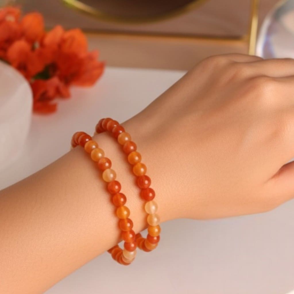 Carnelian Bracelet in 4mm, 6mm, & 8mm