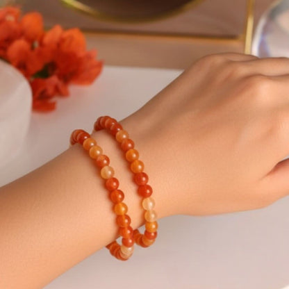 Carnelian Bracelet in 4mm, 6mm, & 8mm