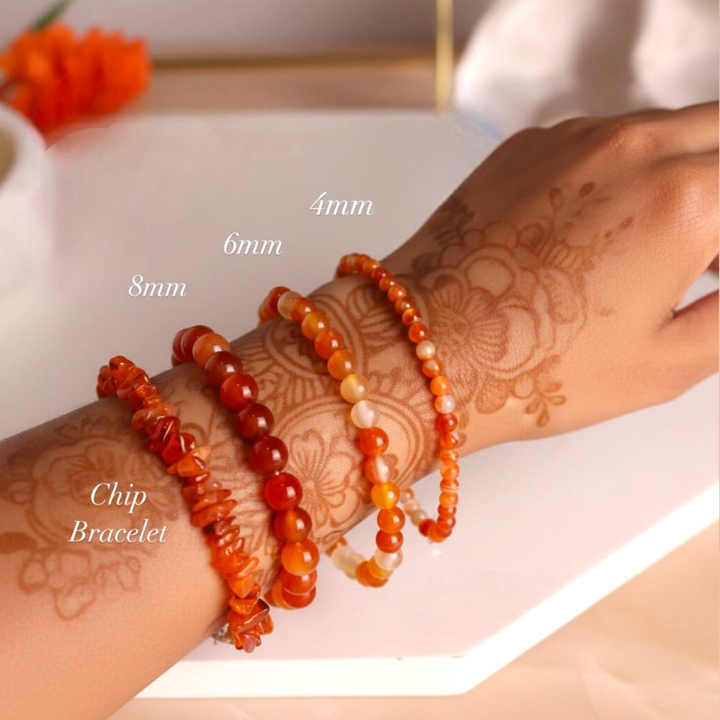 Carnelian Bracelet in 4mm, 6mm, & 8mm