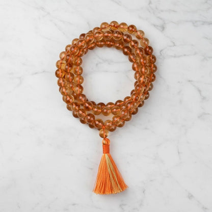 Citrine Mala (108 Beads) Necklace Guru Mala