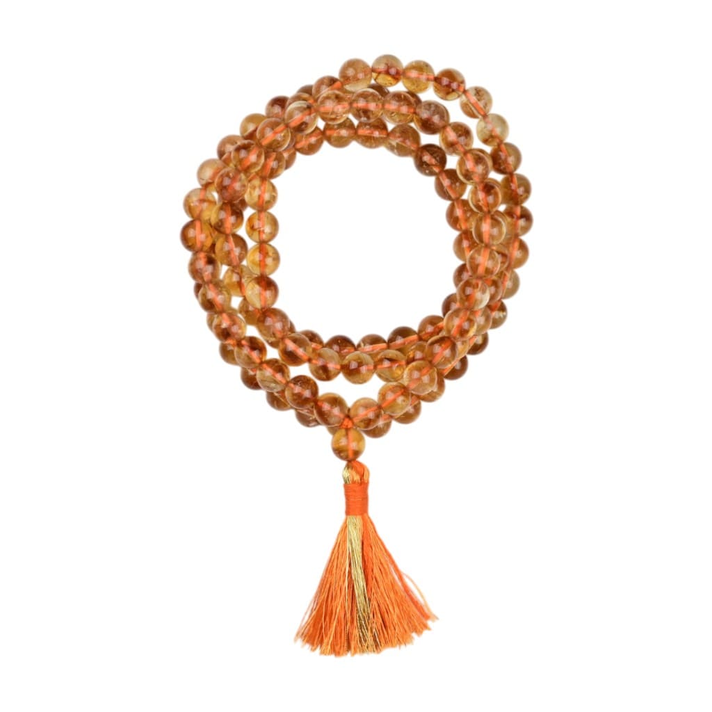 Citrine Mala (108 Beads) Necklace Guru Mala