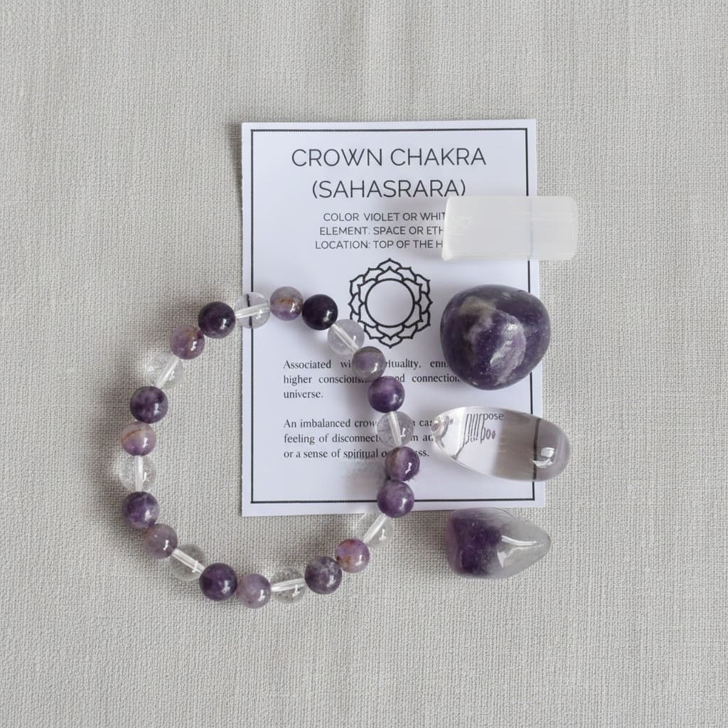Crown Chakra Crystal Stones Kit – Peace, Clarity & Spiritual Growth