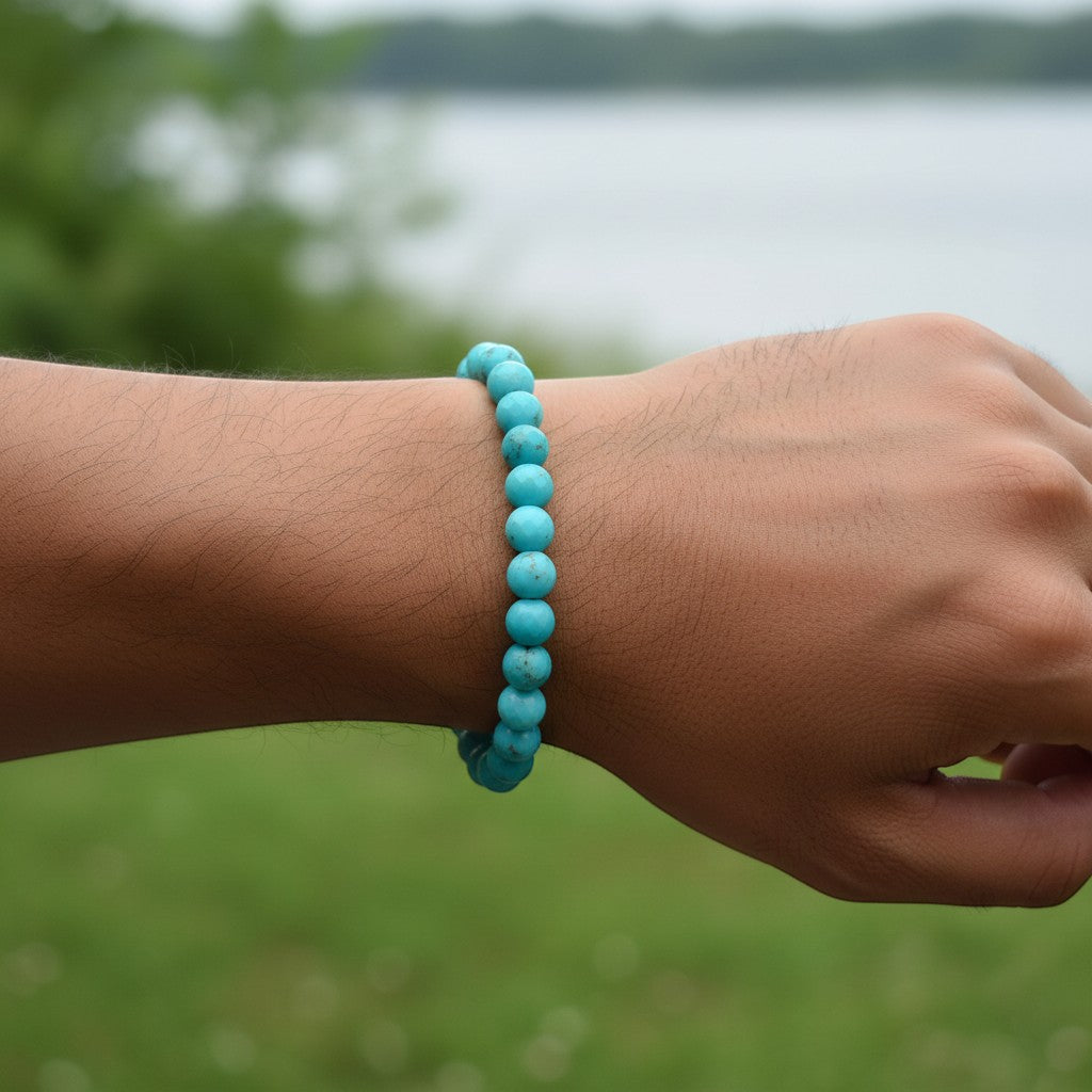 Turquoise (Firoza) Bracelet (Faceted) – Good Luck & Success