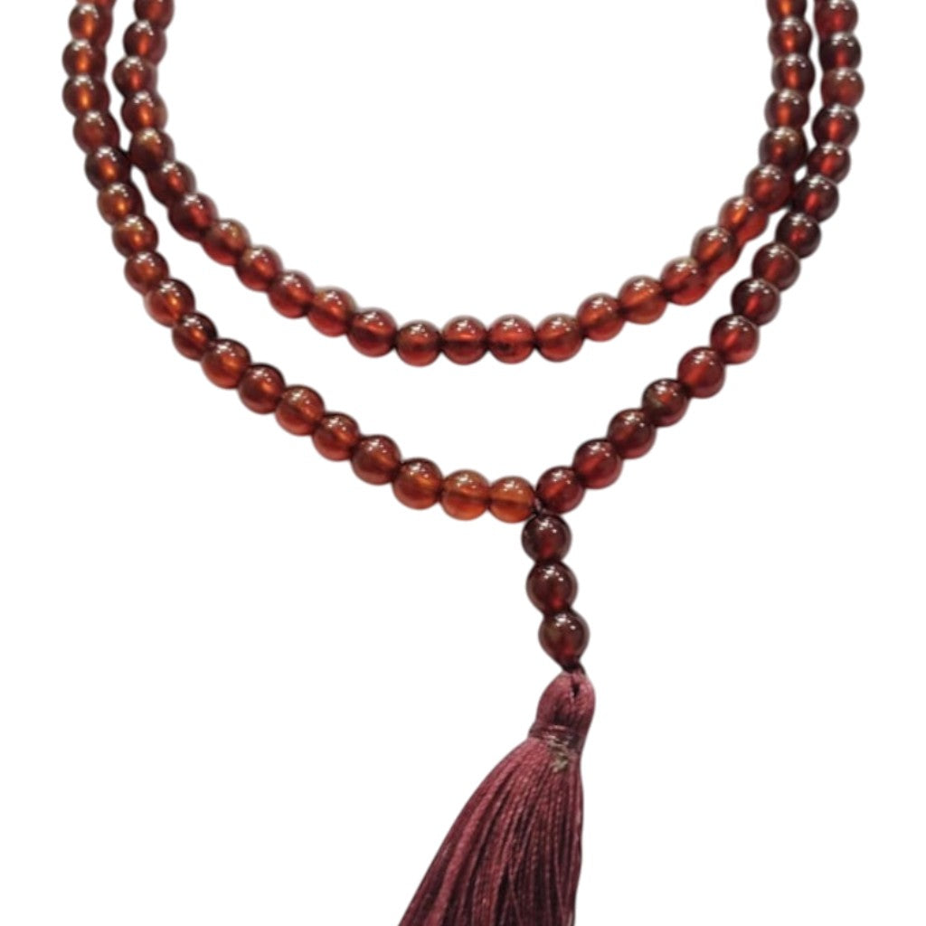 Hessonite Gomed Mala (108 Beads)