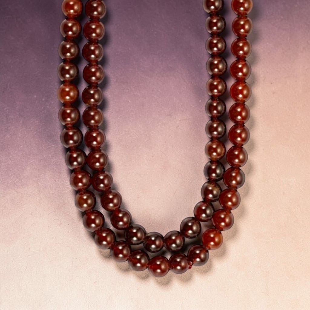 Hessonite Gomed Mala (108 Beads)