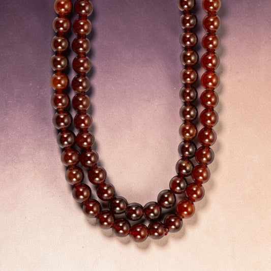 Hessonite Gomed Mala (108 Beads)