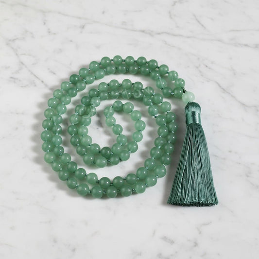 Green Aventurine Mala Necklace (108 Beads)