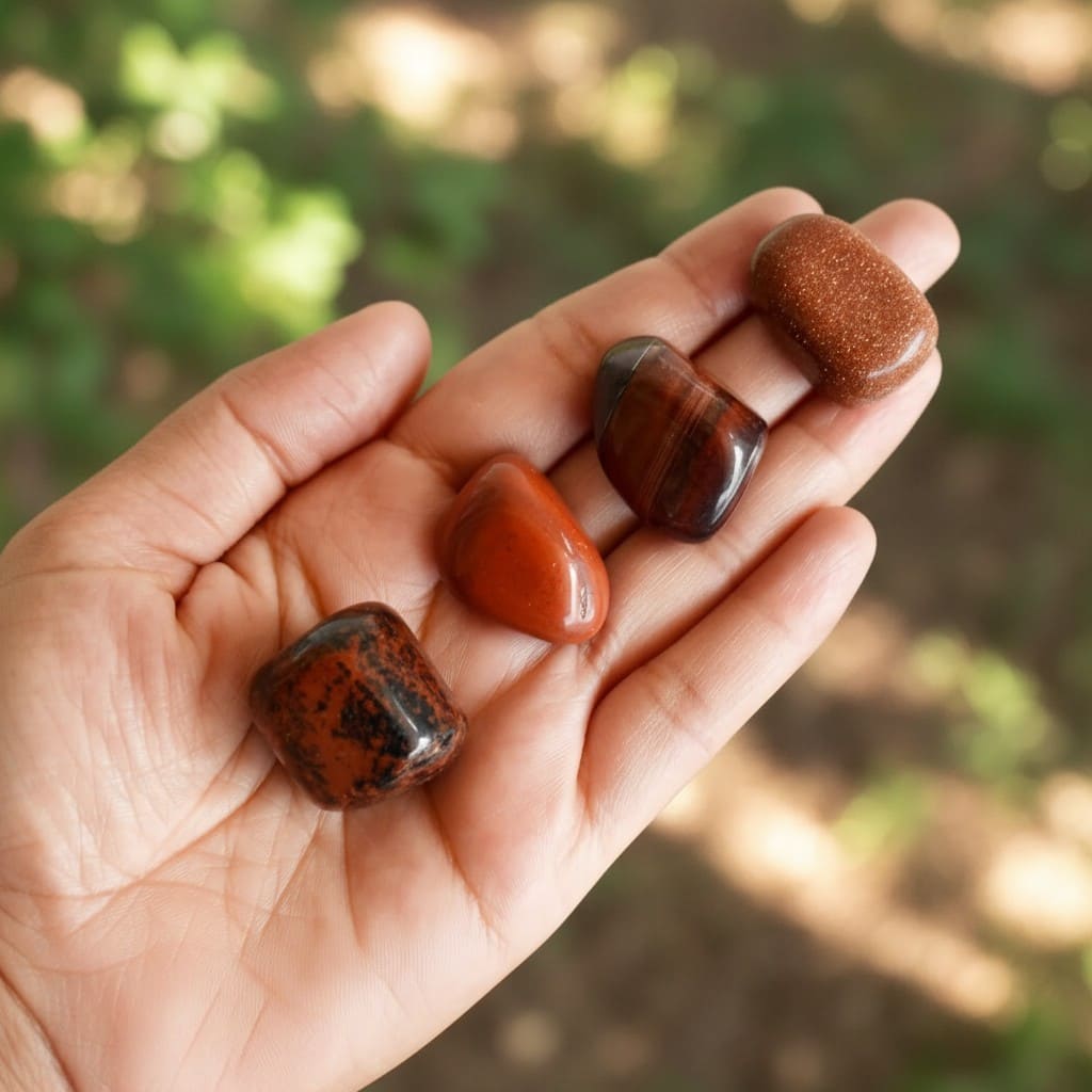 Root Chakra Crystal Stones Kit – Grounding, Strength & Stability
