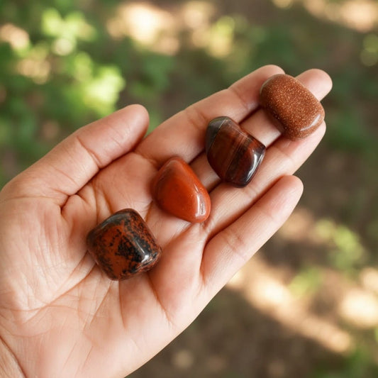 Root Chakra Crystal Stones Kit – Grounding, Strength & Stability