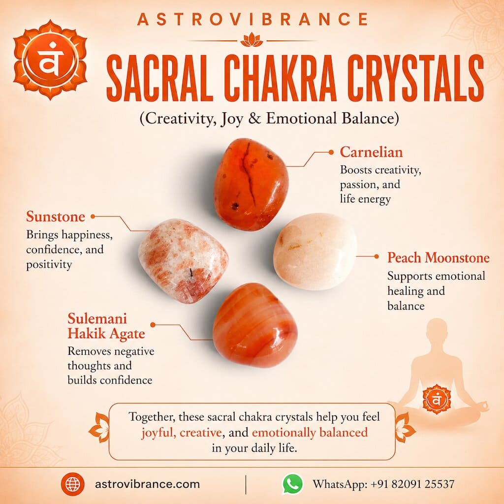 Sacral Chakra Crystal Stones Kit – Creativity, Joy & Emotional Balance
