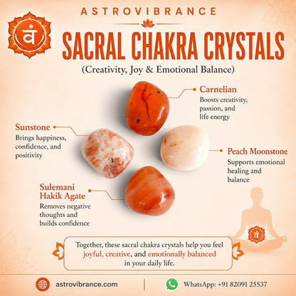 Sacral Chakra Crystal Stones Kit – Creativity, Joy & Emotional Balance
