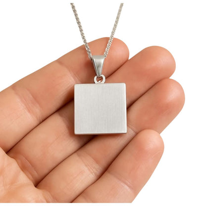 Pure Silver Square Pendant (चांदी का चोकोर टुकड़ा) Without Chain