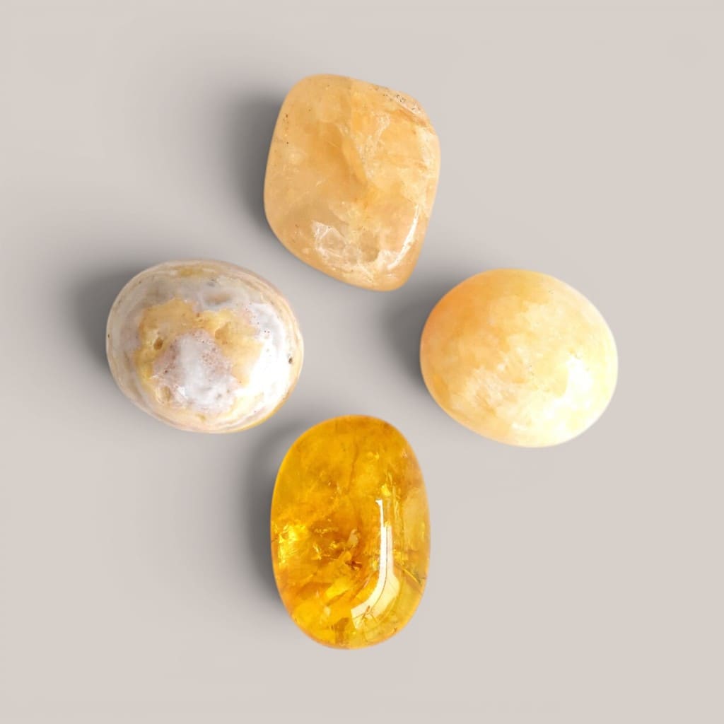 Solar Plexus Chakra Crystal Stones Kit – Confidence, Power & Positivity