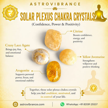 Solar Plexus Chakra Crystal Stones Kit – Confidence, Power & Positivity