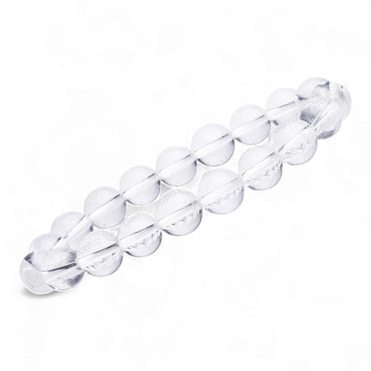 crystal quartz bracelet on a white background