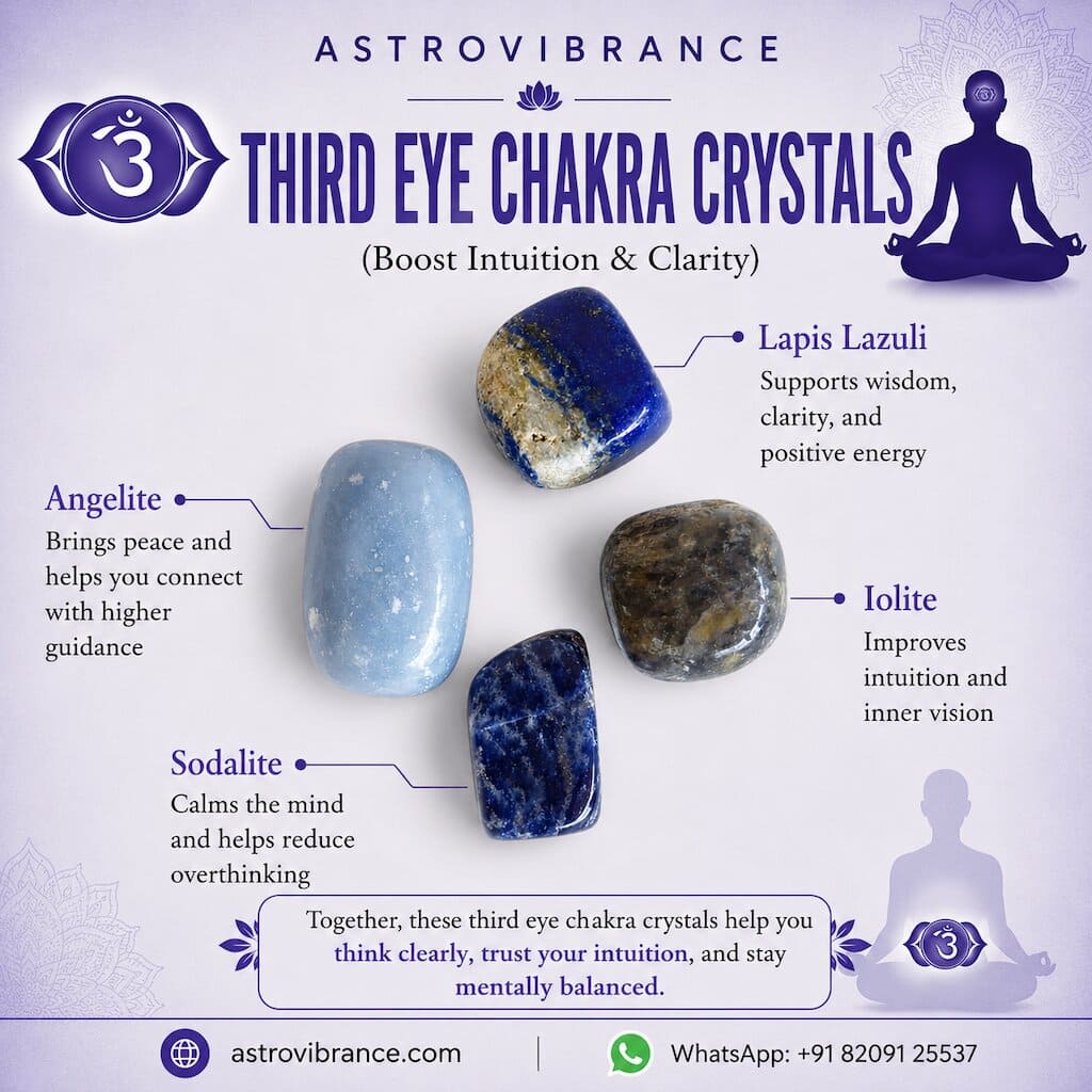 Third Eye Chakra Crystal Stones Kit – Boost Intuition & Clarity