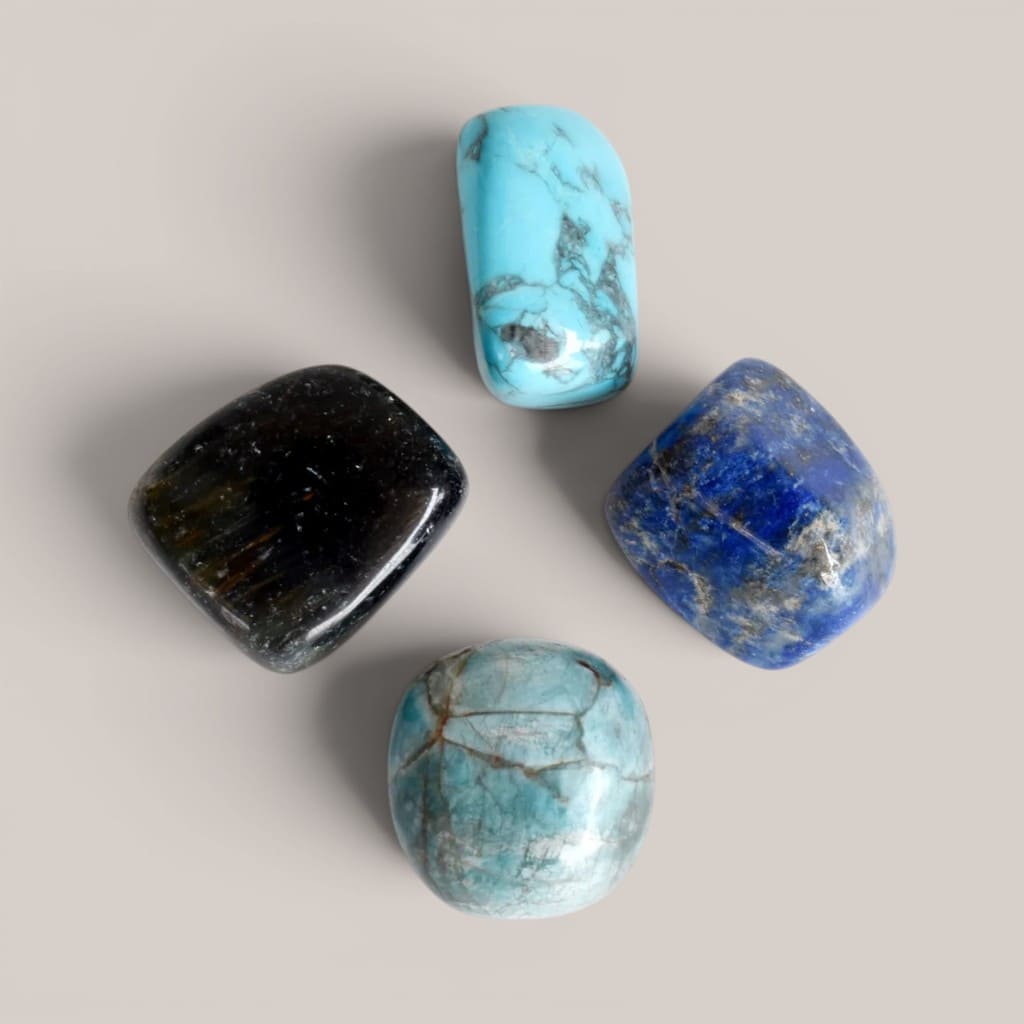 Throat Chakra Crystal Stones Kit – Boost Communication & Confidence
