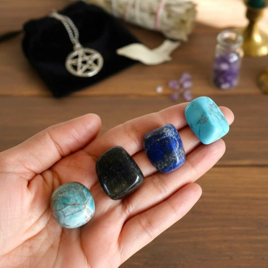 Throat Chakra Crystal Stones Kit – Boost Communication & Confidence