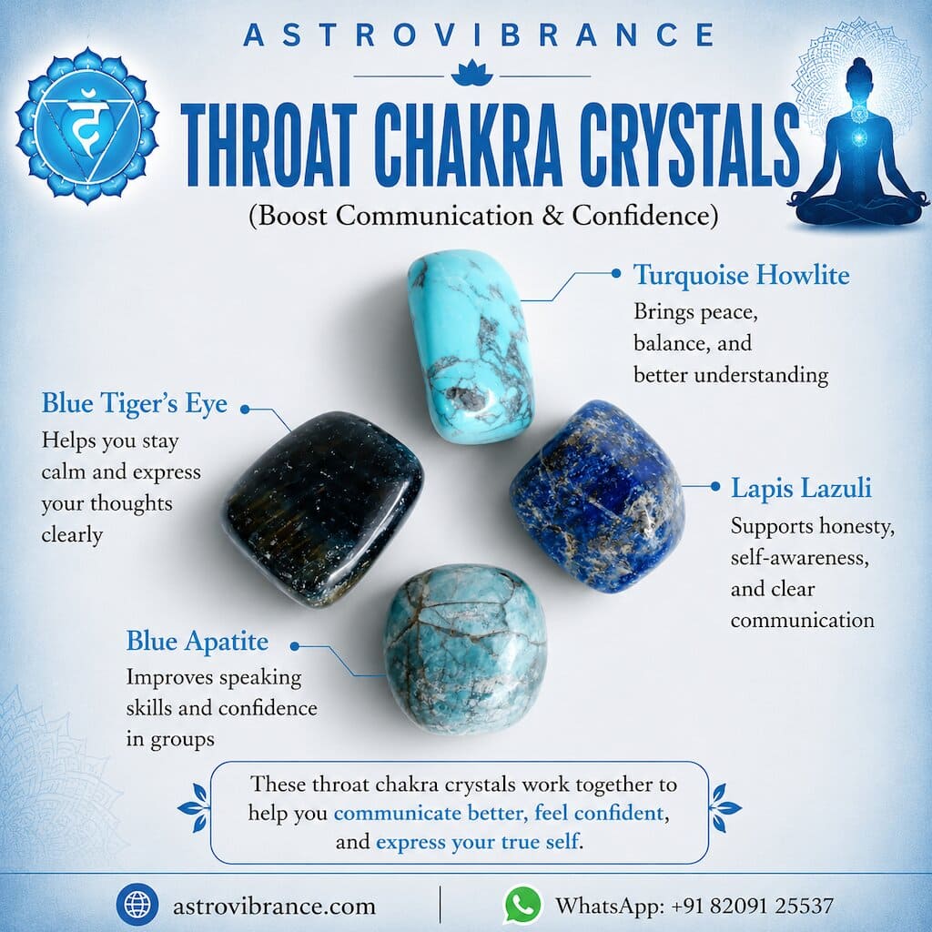 Throat Chakra Crystal Stones Kit – Boost Communication & Confidence