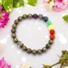 7 Chakra Bracelet with Pyrite_1 at astrovibrance.com