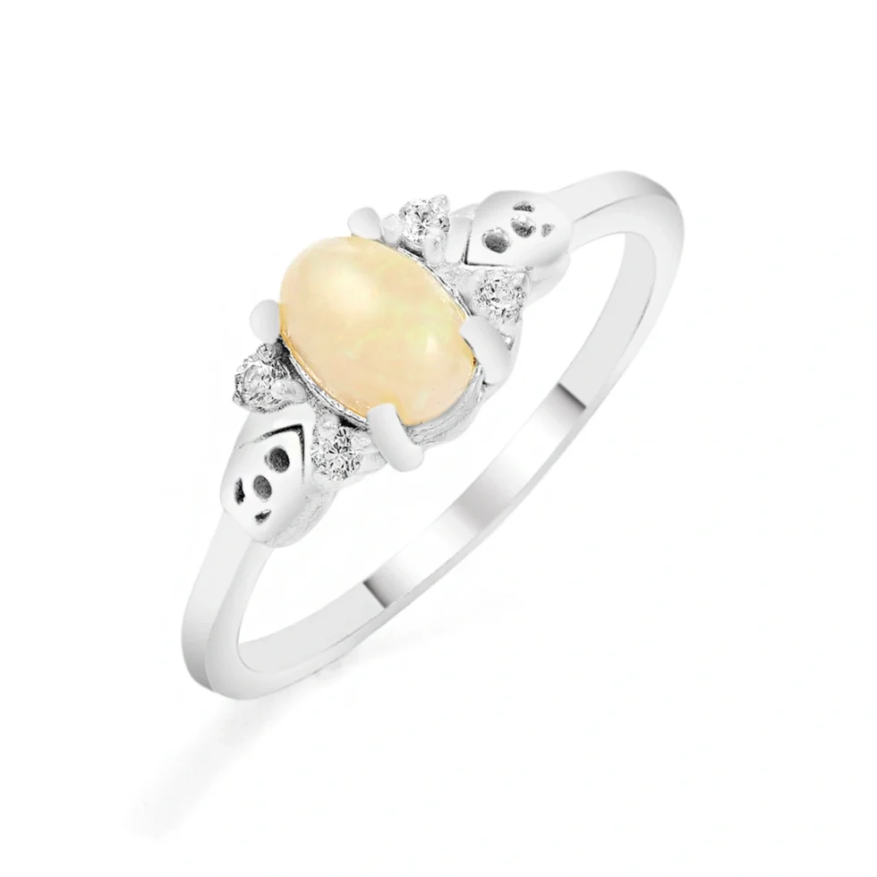 opal silver ring for women