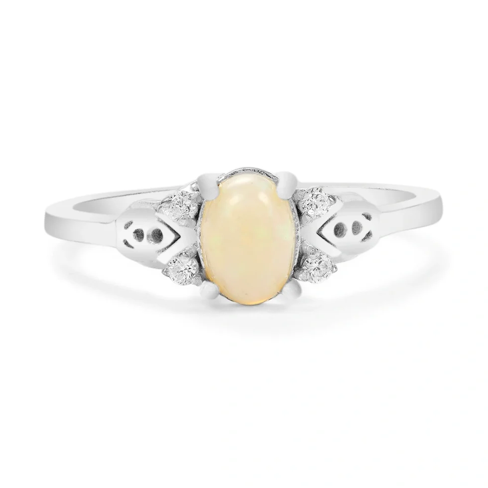 opal silver ring for women